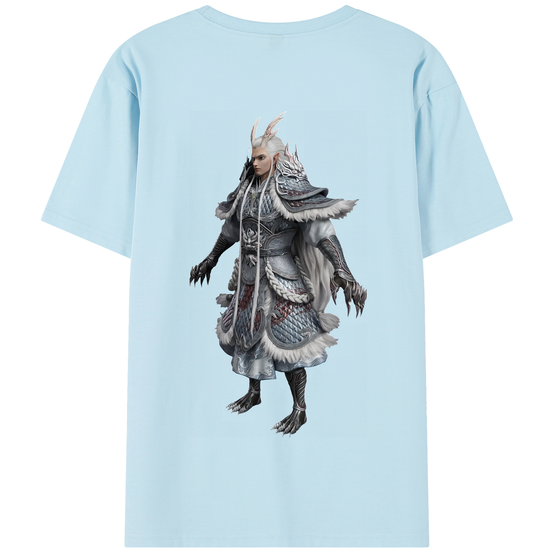 （画像用） Ne Zha 2 ナタ 魔童の大暴れ 綿100％半袖Tシャツ（背面プリント）